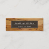 Modern Wood Grain Student Afstuderen Name Card Contactkaartje (Voorkant)