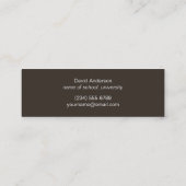 Modern Wood Grain Student Afstuderen Name Card Contactkaartje (Achterkant)