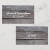 Modern Wood Gray Personal Visitekaartje (Voorkant / Achterkant)