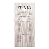 Modern Wood Grunge Antiek Menu Prijslijst (Voorkant)