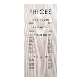 Modern Wood Grunge Antiek Menu Prijslijst