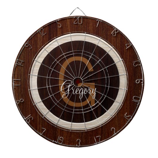 Modern Wood Hue Burnt Hickory and Chestnut Dartbord (Voorkant)