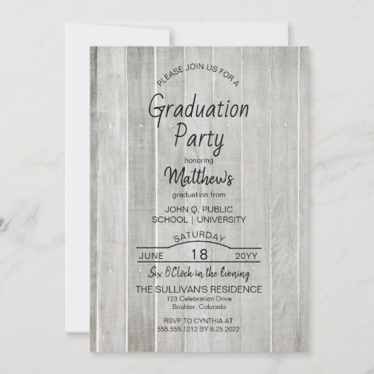 Modern Wood look | Fotogradatiepartij Kaart (Achterkant)