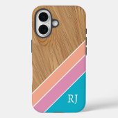 Modern Wood Personalized Initial iPhone  Case-Mate iPhone Case (Achterkant)