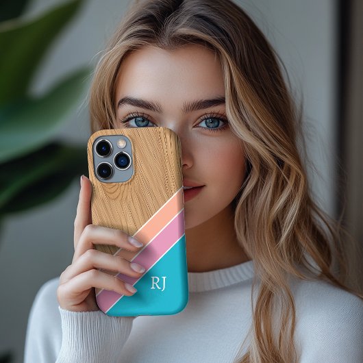 Modern Wood Personalized Initial iPhone Case-Mate iPhone Case