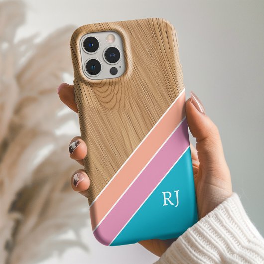 Modern Wood Personalized Initial iPhone  Case-Mate iPhone Case