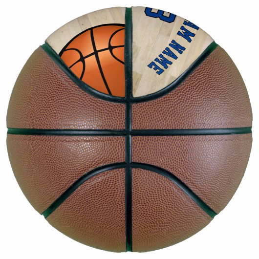 Modern Wood Player Naam Team Nummer Basketbal (Rechts)