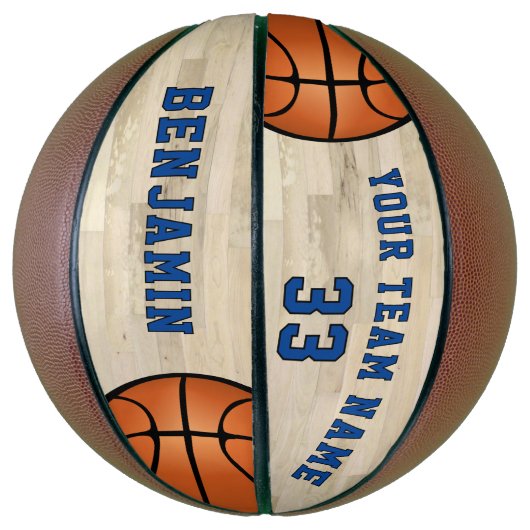 Modern Wood Player Naam Team Nummer Basketbal (Verticaal)