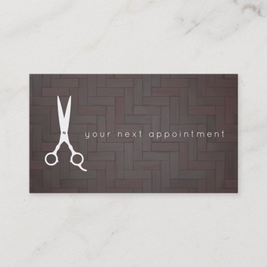 Modern Wood Salon Schaar Logo Afspraak Visitekaartje (Voorkant)