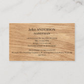 Modern Wooden Handyman  Visitekaartje (Achterkant)