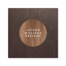 Modern Woodgrain Circle Designer Square