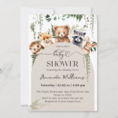Modern Woodland Animal Neutral Baby shower Kaart (Voorkant)