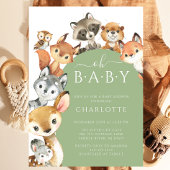 Modern Woodland Animals Baby shower Invitation Kaart