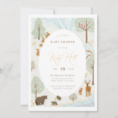 Modern Woodland Animals Baby shower Kaart (Voorkant)