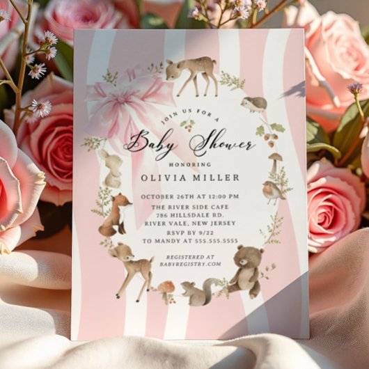 Modern Woodland Animals Baby shower Kaart