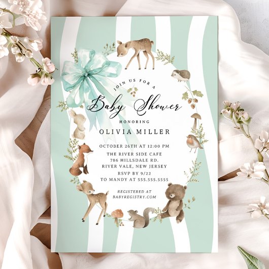 Modern Woodland Animals Baby shower Kaart
