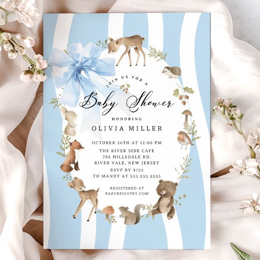 Modern Woodland Animals Baby shower Kaart