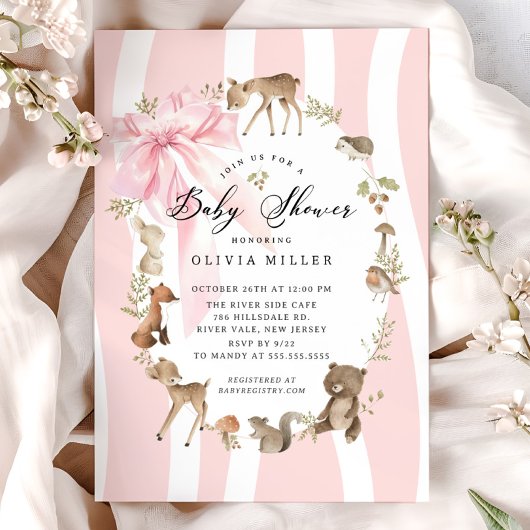 Modern Woodland Animals Baby shower Kaart