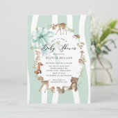 Modern Woodland Animals Baby shower Kaart (Staand voorkant)