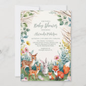 Modern Woodland Animals Forest Baby shower Kaart (Voorkant)