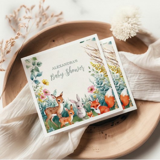 Modern Woodland Animals Forest Baby shower Servet