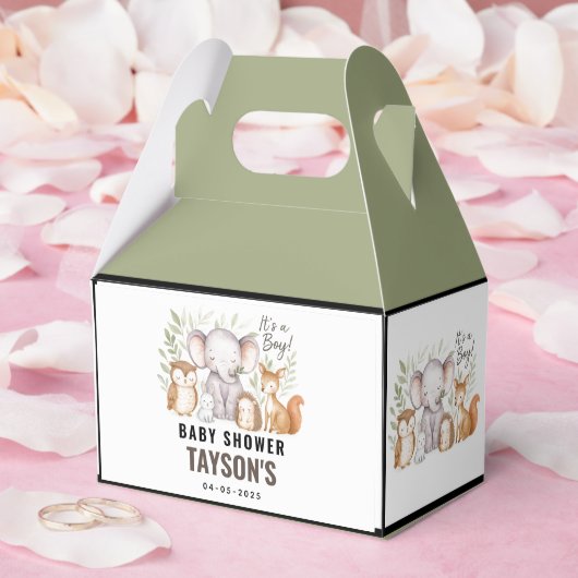 Modern Woodland Animals Forest Boy Baby Shower Bedankdoosjes (Huwelijk)