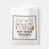 Modern Woodland Animals Forest Boy Baby Shower Bedankzakje (Voorkant)