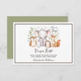 Modern Woodland Animals Forest Boy Baby Shower Informatiekaartje