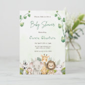 Modern Woodland Animals Forest Boy Baby shower Inv Kaart (Staand voorkant)