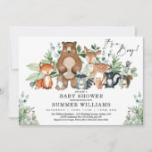 Modern Woodland Animals Forest Boy Baby shower Kaart (Voorkant)