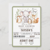 Modern Woodland Animals Forest Boy Baby Shower Kaart (Voorkant)
