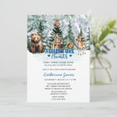 Modern Woodland Animals Forest Boy Baby shower Kaart (Staand voorkant)