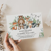Modern Woodland Animals Forest Boy Baby shower Kaart