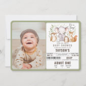 Modern Woodland Animals Forest Boy Baby Shower Kaart (Voorkant)