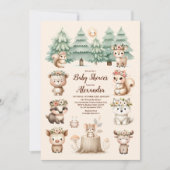 Modern Woodland Animals Forest Boy Baby shower Kaart (Voorkant)