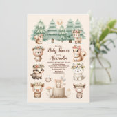 Modern Woodland Animals Forest Boy Baby shower Kaart (Staand voorkant)