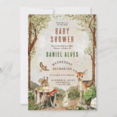 Modern Woodland Animals Forest Boy Baby shower Kaart (Voorkant)