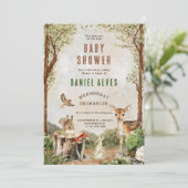 Modern Woodland Animals Forest Boy Baby shower Kaart (Staand voorkant)