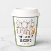 Modern Woodland Animals Forest Boy Baby Shower Papieren Bekers (Achterkant)