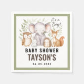 Modern Woodland Animals Forest Boy Baby Shower Servet (Voorkant)