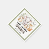 Modern Woodland Animals Forest Boy Baby Shower Servet (Hoek)