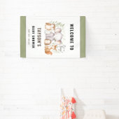 Modern Woodland Animals Forest Boy Baby Shower Spandoek (Insitu)