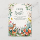 Modern Woodland Animals Forest Diapper Raffle Informatiekaartje (Voorkant)