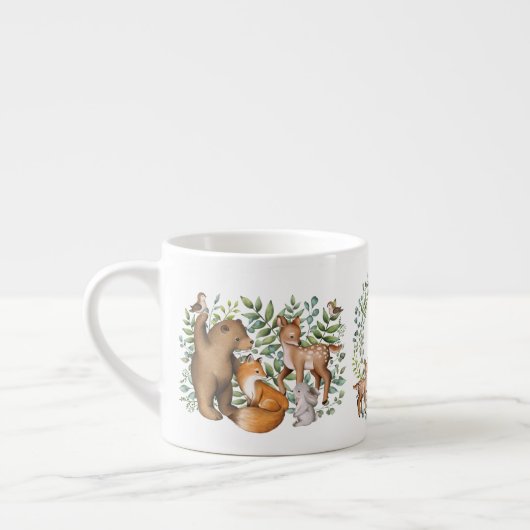 Modern Woodland Animals Forest Greenery Dream Big Espresso Kop (Links)