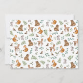 Modern Woodland Animals Wild One 1st Birthday Kaart (Achterkant)
