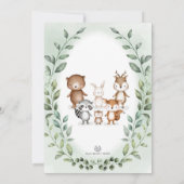Modern Woodland Animals Wild One 1st Birthday Kaart (Achterkant)