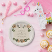 Modern Woodland Baby shower Paper Borden Papieren Bordje (Feest)