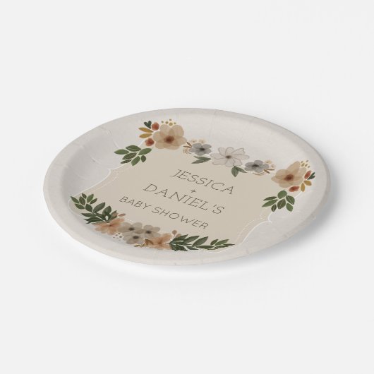 Modern Woodland Baby shower Paper Borden Papieren Bordje (Gekanteld)