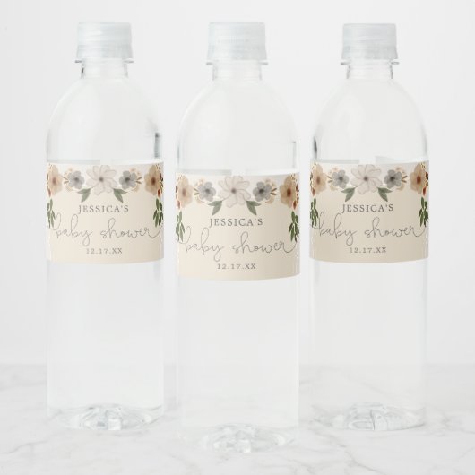 Modern Woodland Baby shower Water Fles Label Waterfles Etiket (Flessen)