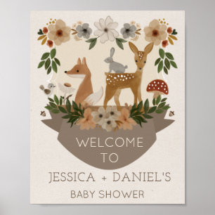 Modern Woodland Baby shower Welkomstbord Poster